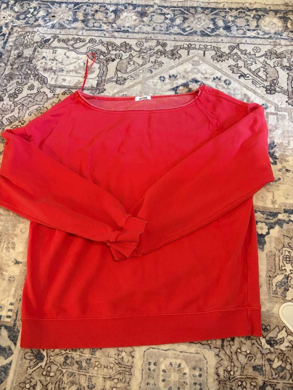 Garage Off The Shoulder Sweatshirt Red